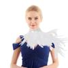 iiniim Punk Gothic Natural Dyed Rooster Feather Shrug Shawl Shoulder Wings Collar Necklace Halloween Costume Type B White One Size view 1