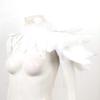 iiniim Punk Gothic Natural Dyed Rooster Feather Shrug Shawl Shoulder Wings Collar Necklace Halloween Costume Type B White One Size view 2
