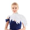 iiniim Punk Gothic Natural Dyed Rooster Feather Shrug Shawl Shoulder Wings Collar Necklace Halloween Costume Type A White One Size view 1