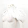 iiniim Punk Gothic Natural Dyed Rooster Feather Shrug Shawl Shoulder Wings Collar Necklace Halloween Costume Type A White One Size view 2