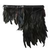 FEESHOW Gothic Natural Dyed Rooster Feather Cape Shawl Shoulder Wings Choker Collar Halloween Shrug Wrap Type A Black One Size view 2