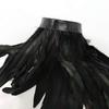 FEESHOW Gothic Natural Dyed Rooster Feather Cape Shawl Shoulder Wings Choker Collar Halloween Shrug Wrap Type A Black One Size view 3