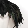 FEESHOW Gothic Natural Dyed Rooster Feather Cape Shawl Shoulder Wings Choker Collar Halloween Shrug Wrap Type A Black One Size view 4