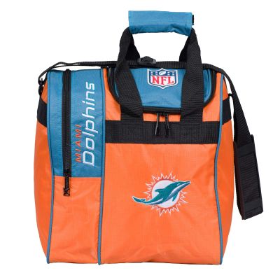 KR Strikeforce NFL Miami Dolphins Single Bowling Ball Tote Bag with Shoe Compartment