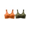 2 PCS Women's Aerobics Gym Dance Yoga Vest Sports Bra Top Vest Anti-Shock Bra Without Steel Ring Yellow + Green/XL view 1