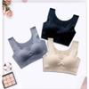 2 PCS Women's Aerobics Gym Dance Yoga Vest Sports Bra Top Vest Anti-Shock Bra Without Steel Ring Yellow + Green/XL view 2