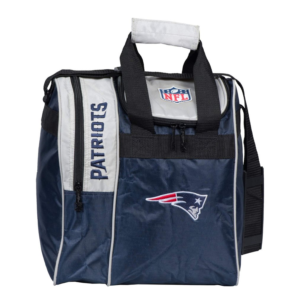 KR Strikeforce NFL New England Patriots Single Bowling Ball Tote Bag with Shoe Compartment