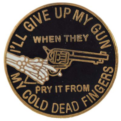 2nd Amend Cold Dead Fingers LAPEL PIN OR HAT PIN - Size 1" - VETERAN OWNED BUSINESS