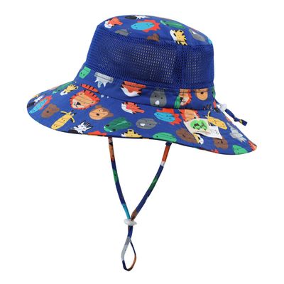 Home Prefer Toddler Boys Sun Hat UPF50+ Wide Brim Mesh Bucket Hat UV Protective Caps Zoo 1-2 Years