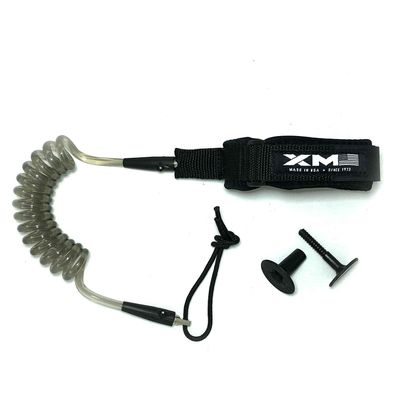 XM SURF MORE Bodyboard Leash - Premium Coiled EZ-FIT Wrist Body Board Leash with Plug - Adjustable Neoprene for Arm Support - Regular Strength Cord (0.270in) - Multiple Color Options - USA Made