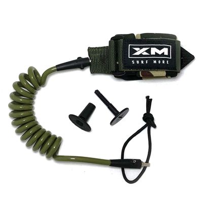 XM SURF MORE Bodyboard Leash - Premium Coiled EZ-FIT Wrist Body Board Leash with Plug - Adjustable Neoprene for Arm Support - Regular Strength Cord (0.270in) - Multiple Color Options - USA Made