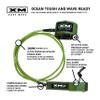 XM SURF MORE Premium Surfboard Leash, 8ft, Made in USA, Regular Cord Thickness (.270in), Key Pocket, Unbreakable Swivels, Detachable Railsaver, Lime Leash, Black Strap, Kink-Free [3 Year Warranty] view 2