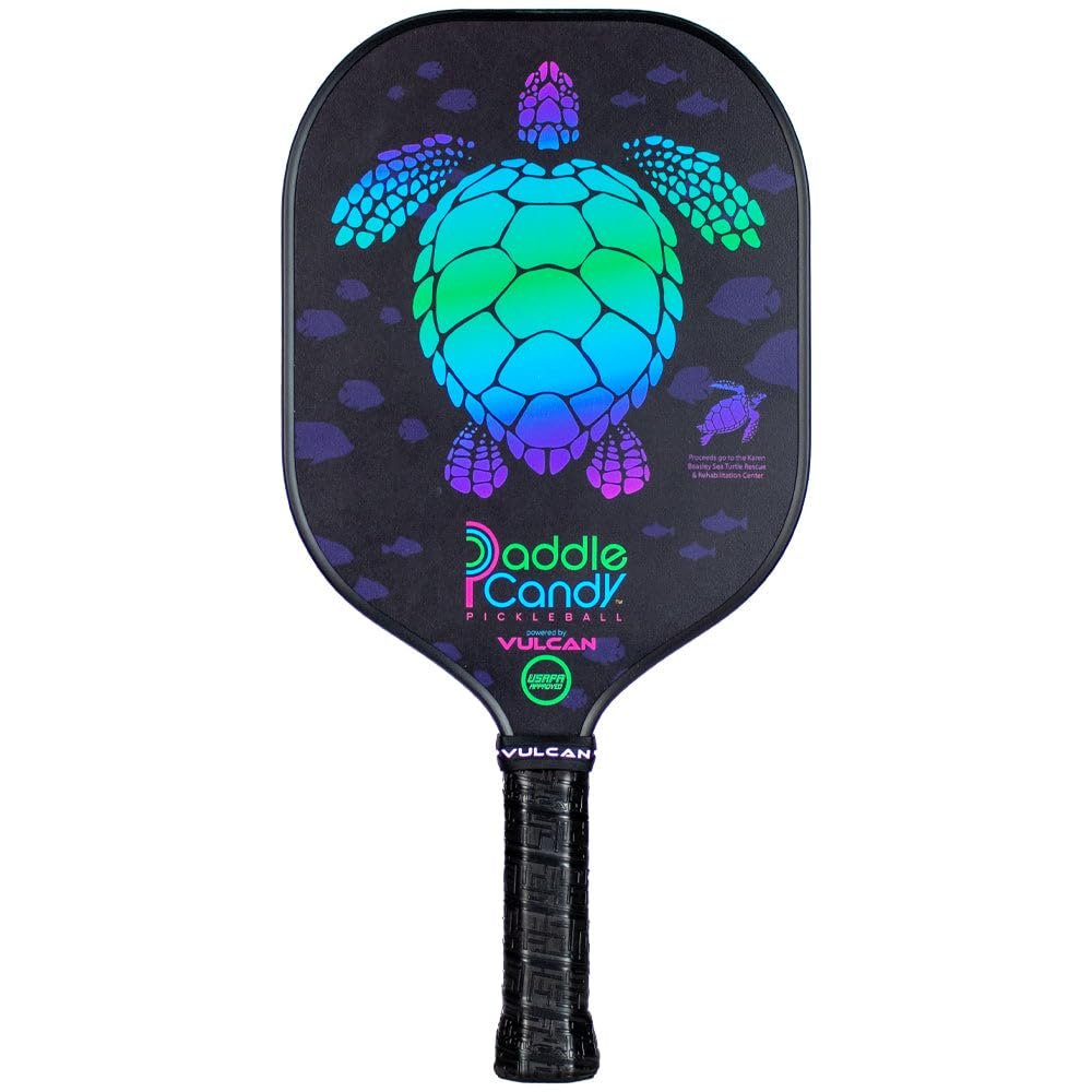 Vulcan | Paddle Candy Sea Turtle Pickleball Paddle | Hybrid Performance | Polypropylene Core - Fiberglass Surface | Sea Turtle