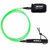 XM SURF MORE Premium Surfboard Leash, 7ft, Made in USA, Comp Cord Thickness (0.220in), Key Pocket, Unbreakable Swivels, Detachable Railsaver, Lime Leash, Black Strap, Kink-Free [3 Year Warranty] view 1