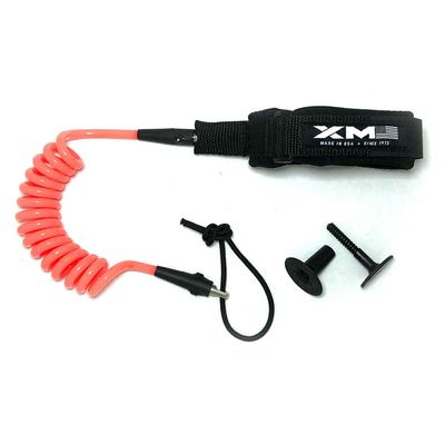 XM SURF MORE Bodyboard Leash - Premium Coiled EZ-FIT Wrist Body Board Leash with Plug - Adjustable Neoprene for Arm Support - Regular Strength Cord (0.270in) - Multiple Color Options - USA Made