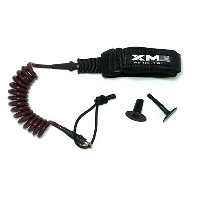 XM SURF MORE Bodyboard Leash - Premium Coiled EZ-FIT Wrist Body Board Leash with Plug - Adjustable Neoprene for Arm Support - Regular Strength Cord (0.270in) - Multiple Color Options - USA Made