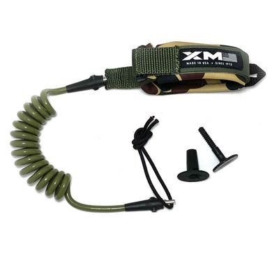 XM SURF MORE Bodyboard Leash - Premium Coiled EZ-FIT Wrist Body Board Leash with Plug - Adjustable Neoprene for Arm Support - Regular Strength Cord (0.270in) - Multiple Color Options - USA Made