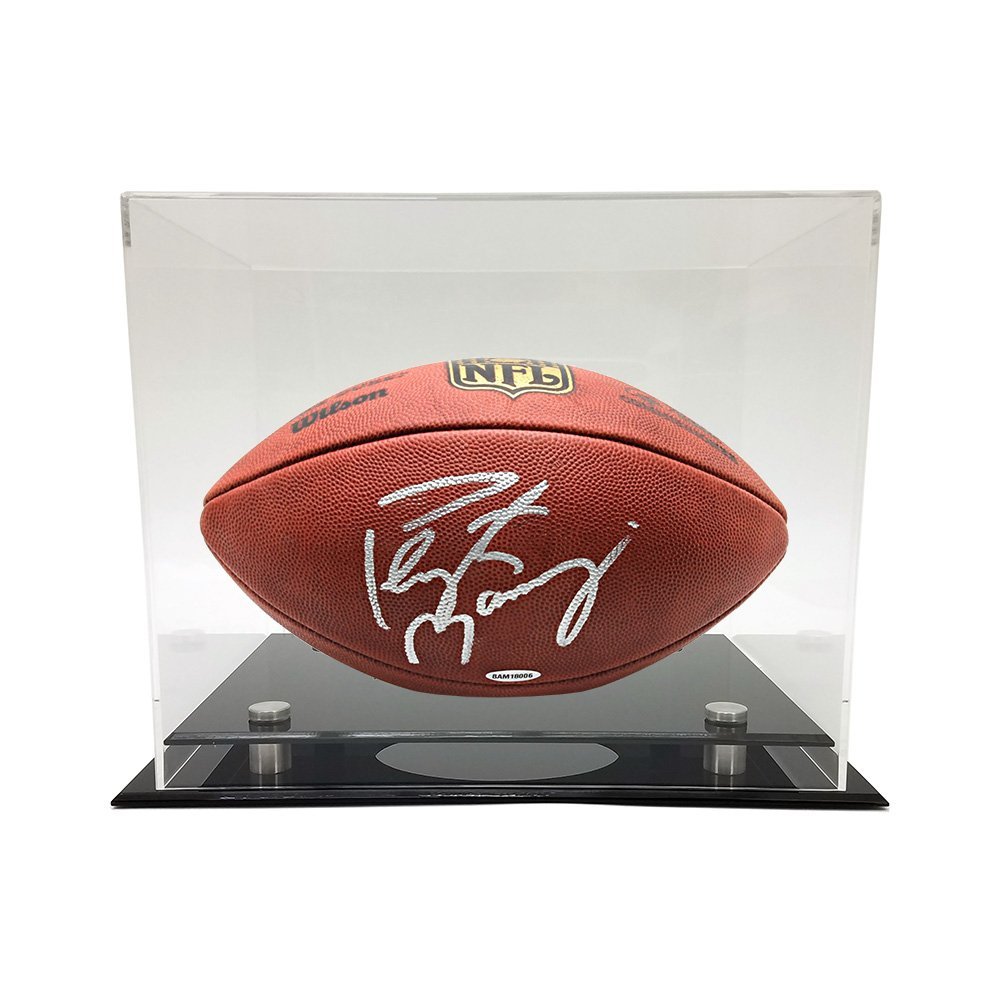 OnDisplay Deluxe UV-Protected Football/Rugby Ball Display Case - Luxury Clear Acrylic Memorabilia Case