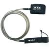 XM SURF MORE Premium Surfboard Leash, 8ft, Made in USA, Regular Cord Thickness (.270in), Key Pocket, Unbreakable Swivels, Detachable Railsaver, Smoke Leash, Black Strap, Kink-Free [3 Year Warranty] view 1