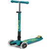 Micro Kickboard - Maxi Deluxe Foldable LED - Three Wheeled, Lean-to-Steer, Fold-to-Carry Swiss-Designed Micro Scooter for Kids with Motion-Activated Light-Up Wheels for Ages 5-12 (Petrol Green) view 1