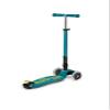 Micro Kickboard - Maxi Deluxe Foldable LED - Three Wheeled, Lean-to-Steer, Fold-to-Carry Swiss-Designed Micro Scooter for Kids with Motion-Activated Light-Up Wheels for Ages 5-12 (Petrol Green) view 4