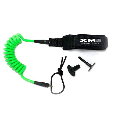 XM SURF MORE Bodyboard Leash - Premium Coiled EZ-FIT Wrist Body Board Leash with Plug - Adjustable Neoprene for Arm Support - Regular Strength Cord (0.270in) - Multiple Color Options - USA Made