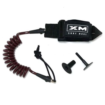 XM SURF MORE Bodyboard Leash - Premium Coiled EZ-FIT Wrist Body Board Leash with Plug - Adjustable Neoprene for Arm Support - Regular Strength Cord (0.270in) - Multiple Color Options - USA Made