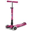 Micro Kickboard - Maxi Deluxe Foldable LED - Three Wheeled, Lean-to-Steer, Fold-to-Carry Swiss-Designed Micro Scooter for Kids with Motion-Activated Light-Up Wheels for Ages 5-12 (Berry Red) view 1