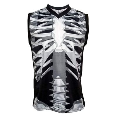 Social Paintball Sleeveless Jersey, Skeleton Bones with Mesh Sides (2X-Large)