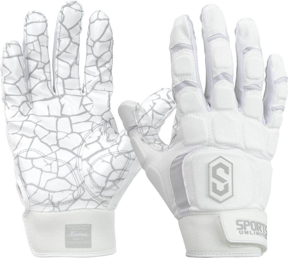 Sports Unlimited Max Clash Lineman Adult/Youth Padded Football Gloves, Lineman Football Gloves, Men's and Boys Offensive/Defensive Line