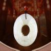 and The Tian Jade PiXiu Peace Button Pendant Male Kaiguang Peace Protection White Jade Leather Qiu Jade Pendant Lady Lovers Necklace view 3