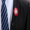 Flairs New York Gentleman's Essentials Premium Handmade Flower Lapel Pin Boutonniere ([Wool Fabric] Red Pink) view 2