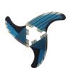TOPWAYS Fiberglass+Honeycomb Surfboard Fin (3) Glass Flex Thruster Surf Fin Set (Double Tabs II Plug Style G5 Size) - Tri Fin Thruster Set Surfboard fins G5 M Size Surfing fins (Blue) view 2
