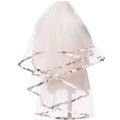 DINGZAN Tulle and Snowfall Camo Wedding Veils Camouflage Bridal Veil for Bride Two Tiers White