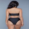 Be Wicked Sexy Black Bandeau Top and High Waist Cheeky Bikini Bathing Suit (Black, Medium) view 2