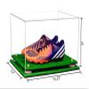 Better Display Cases Clear Acrylic Large Shoe Pair Display Case for Soccer Cleats Football Cleats with Pink Risers and Turf Base (A082/V13) view 2