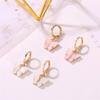 2PCS Butterfly Hoop Earrings. Acrylic Gold Butterfly Wings Huggie Earring,Cute Insect Butterfly Dangle Earrings Set for Women Jewelry (Pink + white) view 4