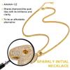 14k Gold Plated Diamond Iced A-Z Initial Bling Letter Name Pendant Necklaces, Men Women view 3