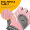 HiRui Workout Gloves for Men Women Kids, Ventilated Exercise Gloves Cycling Gloves with Full Palm Silicone Padding for Fitness Tennis Weightlifting Gym Training (Pink, L) view 4