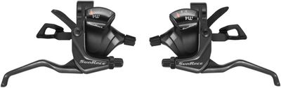 SunRace M406 ST Trigger Brake/Shift Lever Set - 3x7-Speed for V-Brakes Black