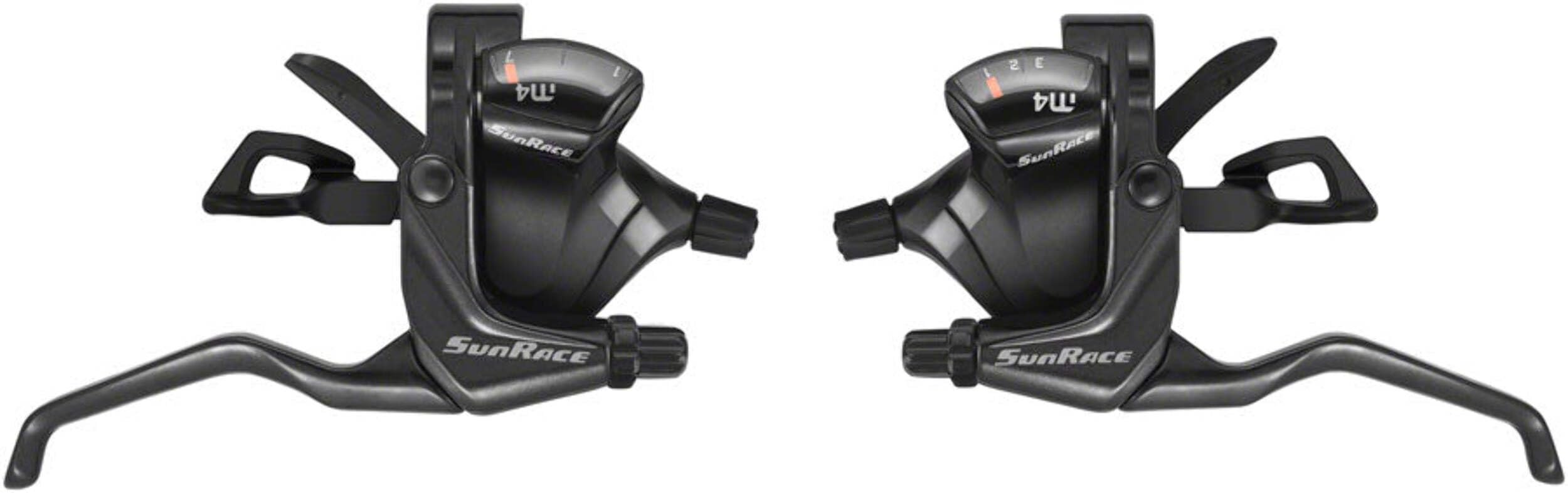 SunRace M406 ST Trigger Brake/Shift Lever Set - 3x7-Speed for V-Brakes Black