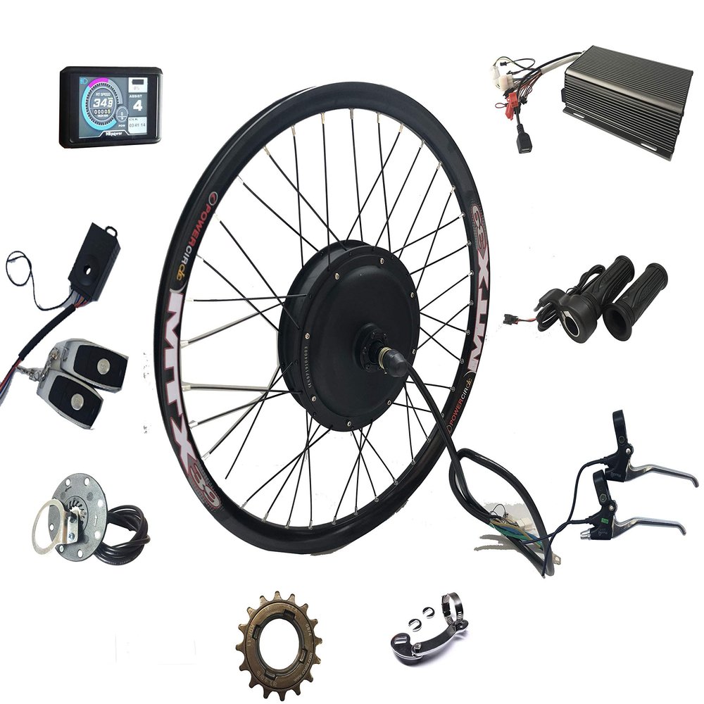 5000W Rear Wheel Electric Bike Conversion Kit, 72V 100A Sine Wave V2 Controller, TFT Display System, Disc Brake,5000W Brushless gearless Motor, (24inch Rear)