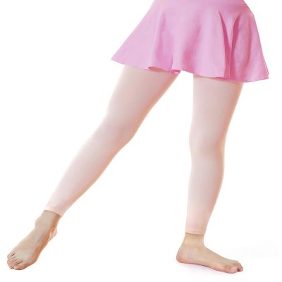 Daydance Pink Kids Girl's Footless Tights for School, Dance, Ballet 90D