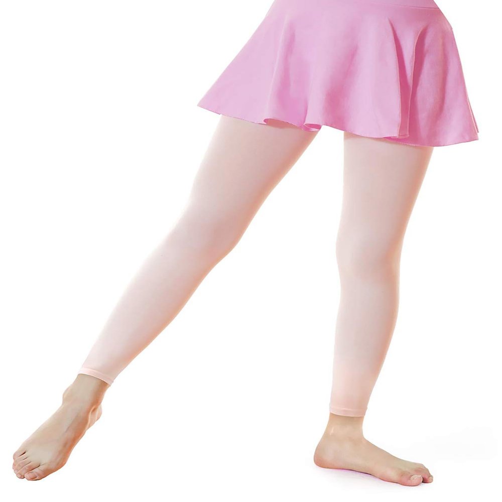 Daydance Pink Kids Girl's Footless Tights for School, Dance, Ballet 90D