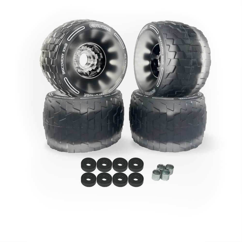 IWONDER Cloud Wheel 105mm Discovery Electric Skateboard Wheels Patented Damping Foam Core All Terrain Off Road 78A Translucent Urethane Longboard WheelsNot Applicable to Hub Motor