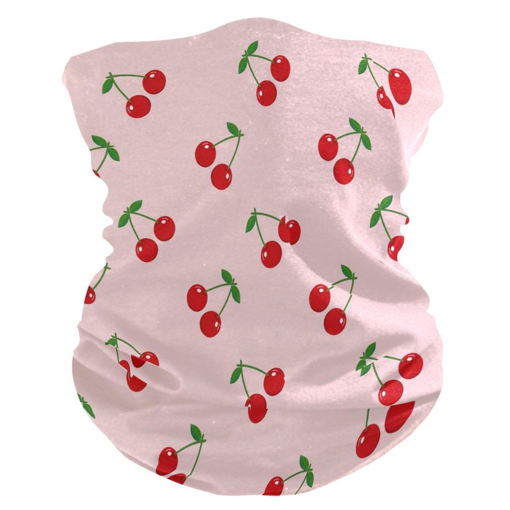 Cherry Sun UV Neck Gaiter Balaclava Bandanas for Men Women for Sports, Outdoors