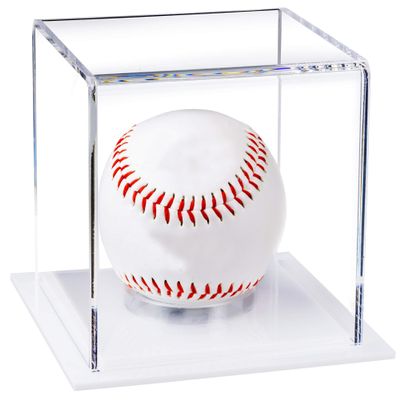 Better Display Cases Clear Acrylic Baseball or Tennis Ball Display Case with White Base (A057/B23)