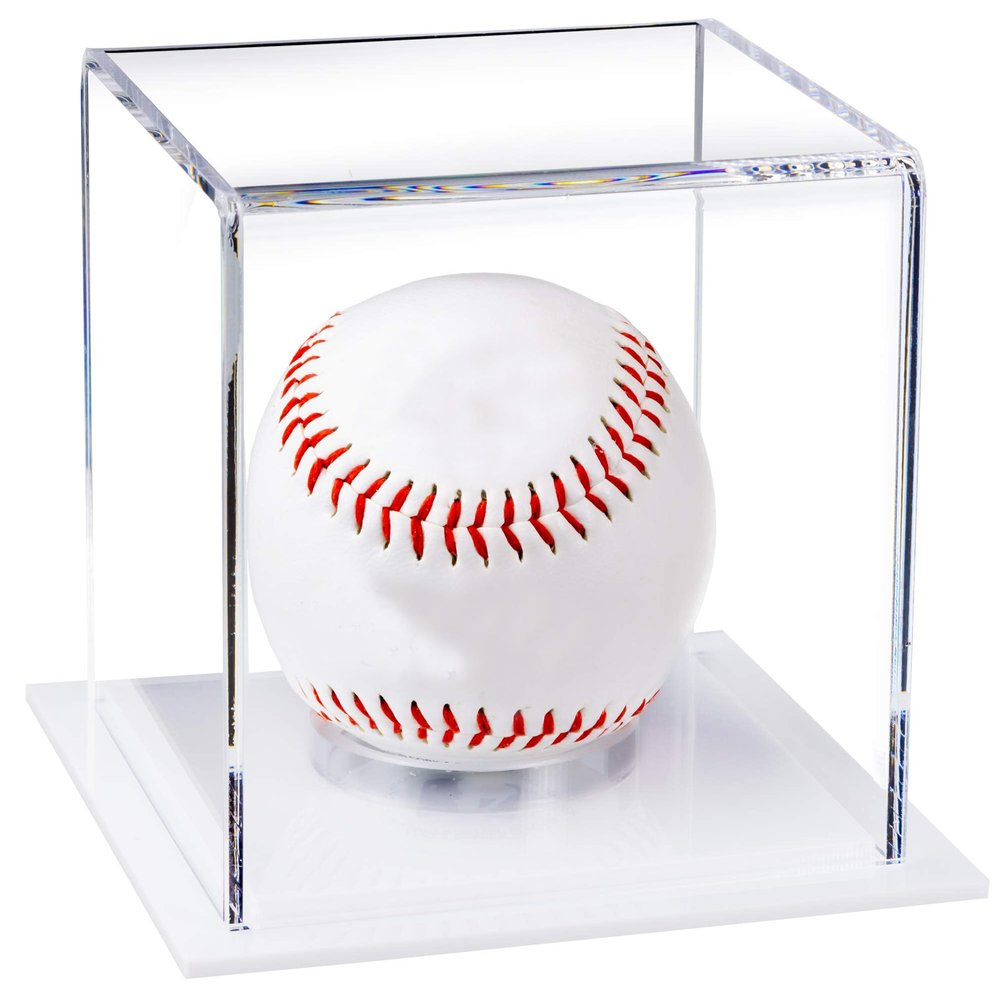 Better Display Cases Clear Acrylic Baseball or Tennis Ball Display Case with White Base (A057/B23)