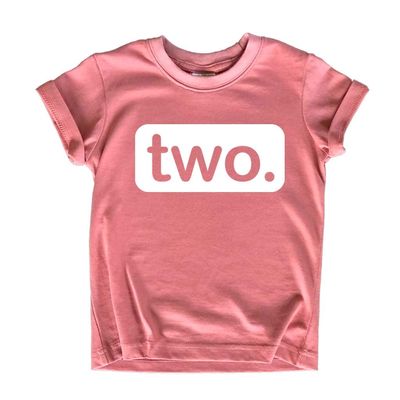2nd Birthday Outfits for Toddler Girls Shirt 2 Year Old Girl Second Birthday Two (White on Mauve, 2 Years)