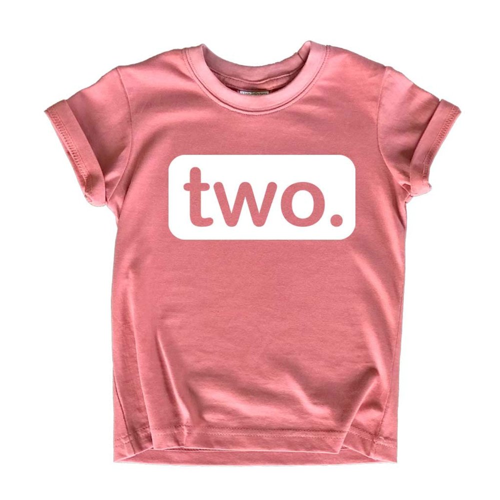 2nd Birthday Outfits for Toddler Girls Shirt 2 Year Old Girl Second Birthday Two (White on Mauve, 2 Years)